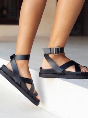 Liberte Bronte Sandal - Genuine Leather-Black